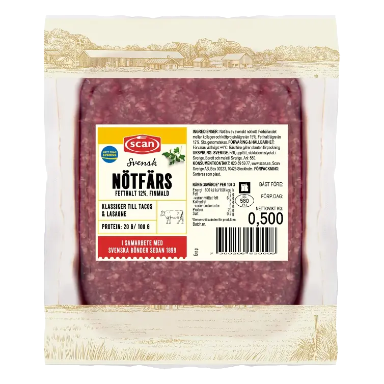 Nötfärs Färsk 12% 500g