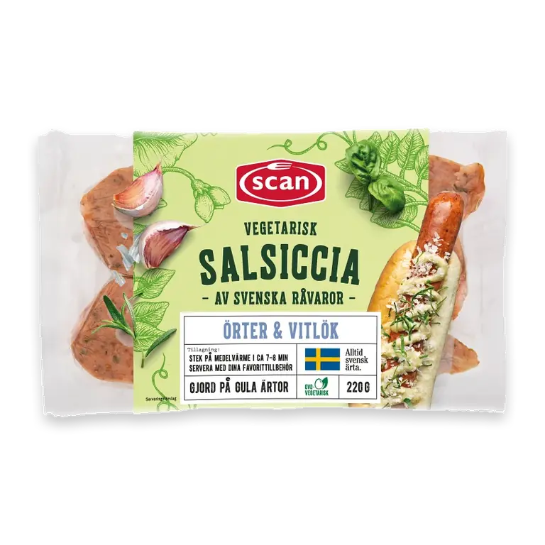 Salsiccia vegetarisk örter vitlök 220g
