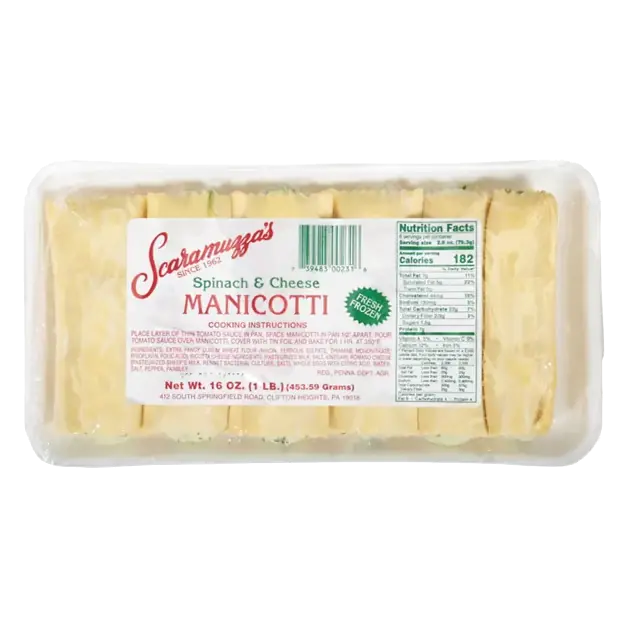 Manicotti, Spinach & Cheese