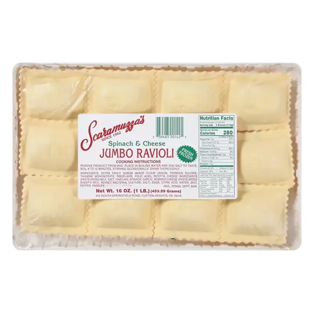 Ravioli, Spinach & Cheese, Jumbo