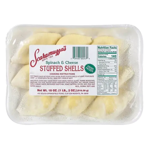 Shells, Stuffed, Spinach & Cheese