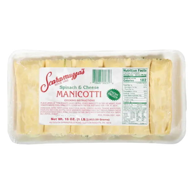 Spinach & Cheese Manicotti - 6 ct Frozen
