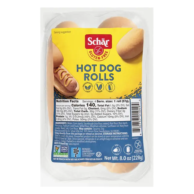 Gluten Free Hot Dog Rolls - 4 ct