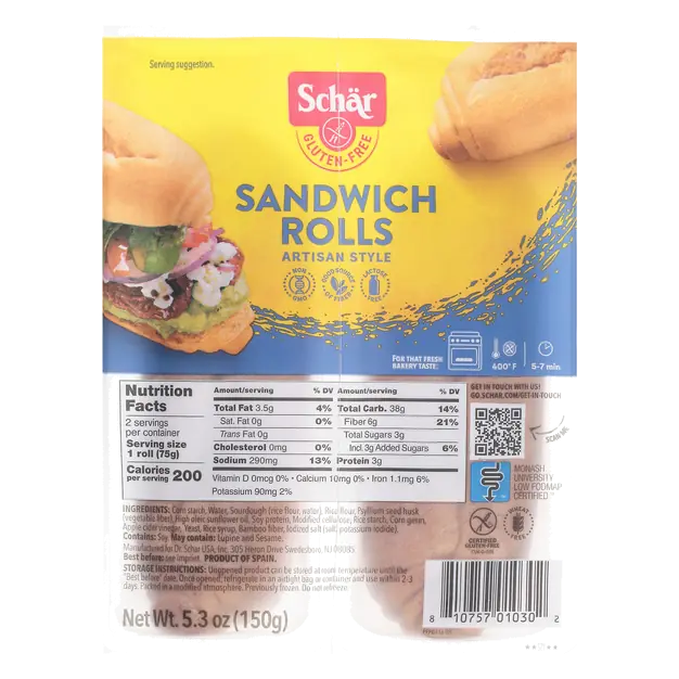 Gluten Free Sandwich Rolls - 2 ct
