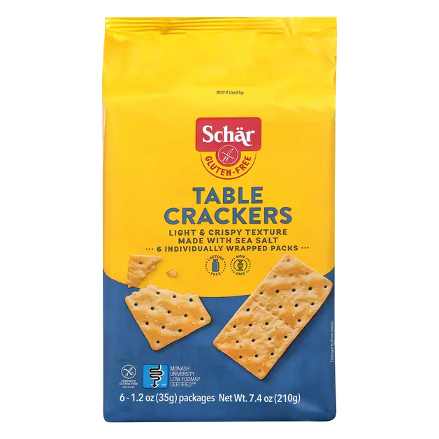 Gluten Free Table Crackers Packs - 6 ct