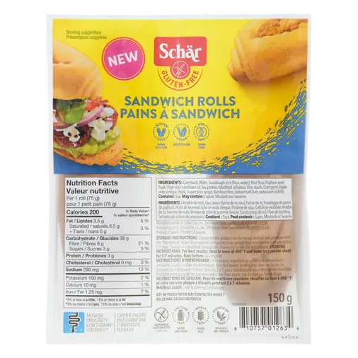 Gluten-Free Sandwich Rolls 150 g
