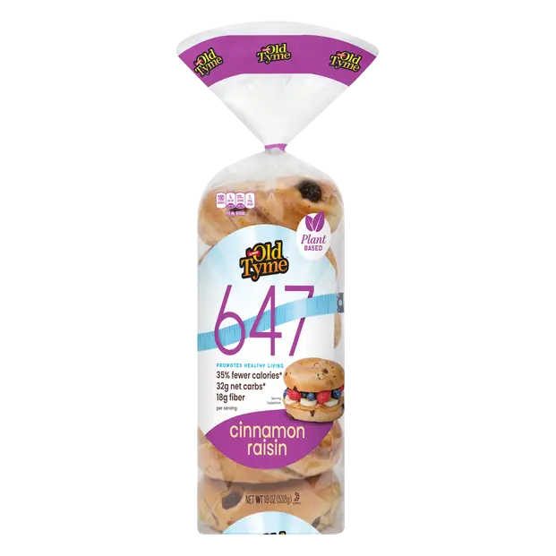 Lower Calorie High Fiber Cinnamon Raisin Bagels - 6ct