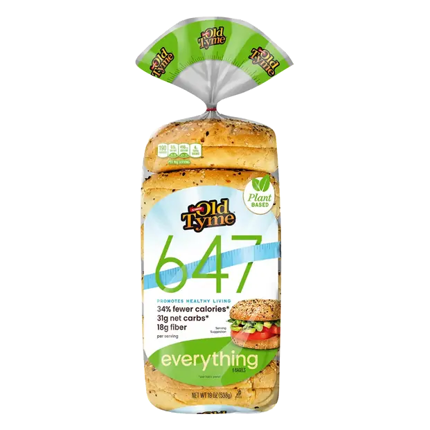 Lower Calorie High Fiber Everything Bagels - 6 ct