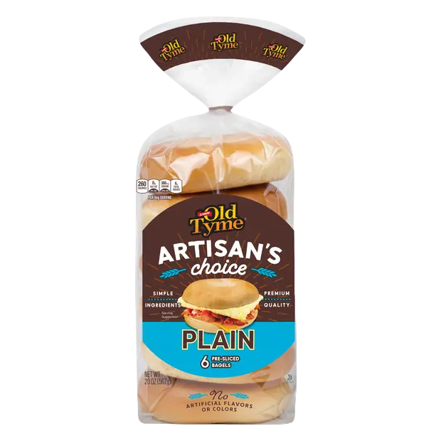 Old Tyme Artisan's Choice Plain Bagels - 6 ct