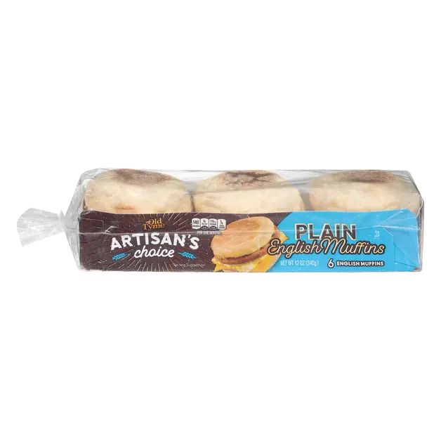 Old Tyme Artisan's Choice Plain English Muffins - 6 ct