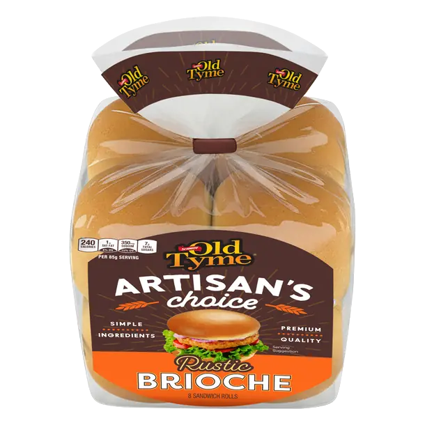 Old Tyme Artisan's Choice Rustic Brioche Sandwich Rolls - 8 ct