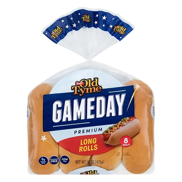 Old Tyme Gameday Premium Long Hot Dog Rolls - 8 ct