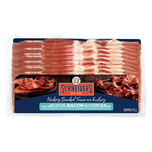50% Less Salt Bacon Hickory Smoked 375 g
