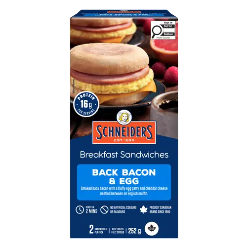 Breakfast Sandwiches Back Bacon & Egg 252 g