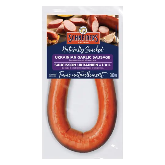 Sausage Ring Naturally Smoked Ukrainian Garlic 300 g