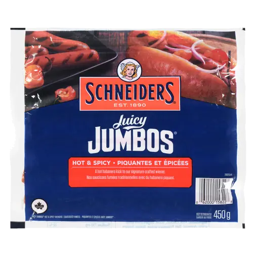 Hot Dogs Juicy Jumbos Hot & Spicy 450 g