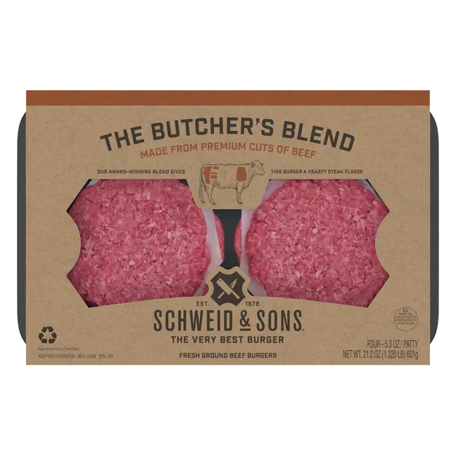 Butcher's Blend Ground Beef Burger Patties - 4 ct Fresh