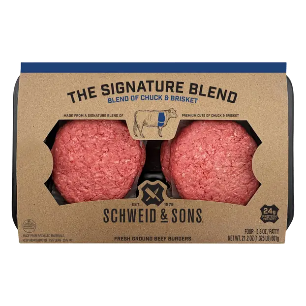 Signature Ground Beef Chuck Brisket Burgers - 4 ct Fresh
