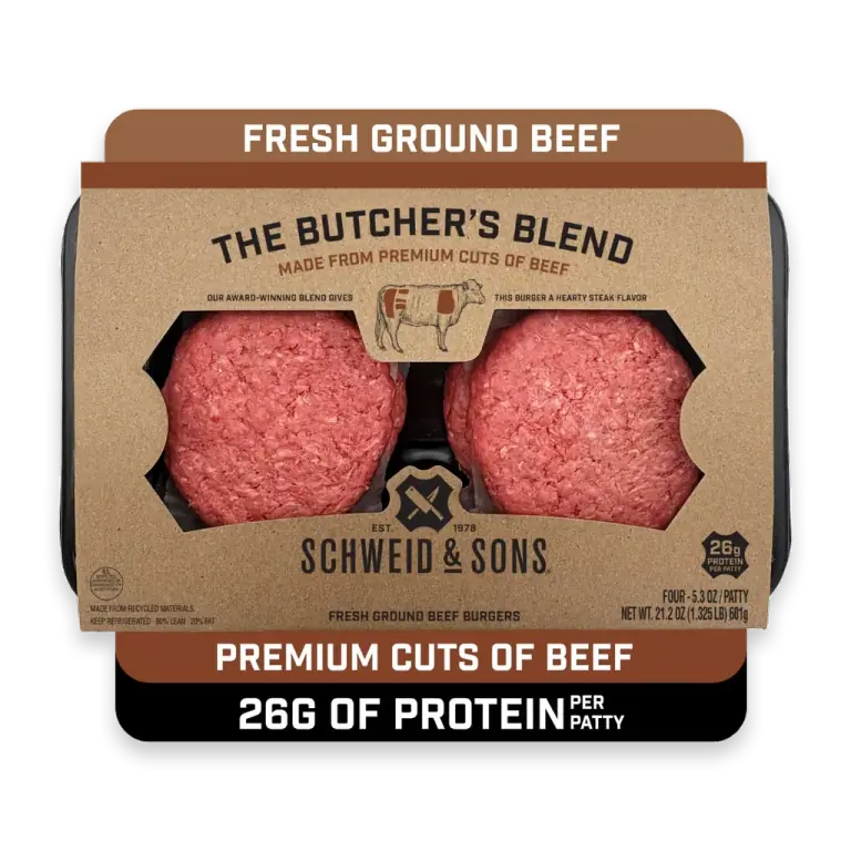 The Butcher's Blend 75/25 Ground Beef Burgers 5.3oz/4ct
