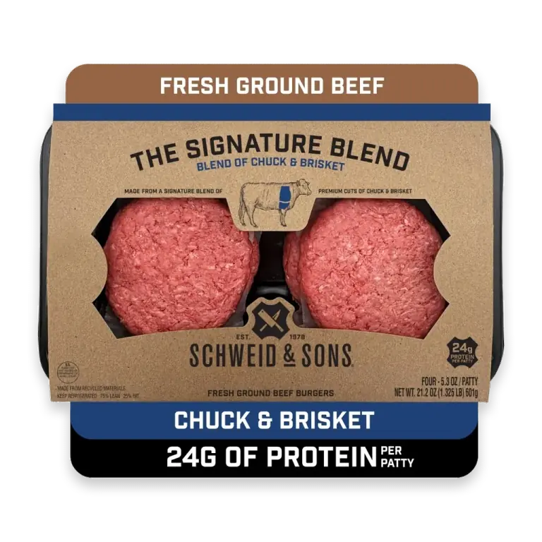 The Signature Blend 75/25 Ground Beef Burgers 5.3oz/4ct