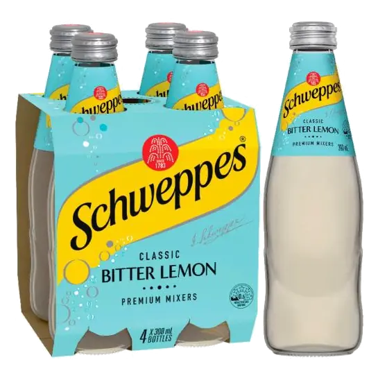 Bitter Lemon Soft Drink Classic Mixers Multipack 300ml x 4 Pack
