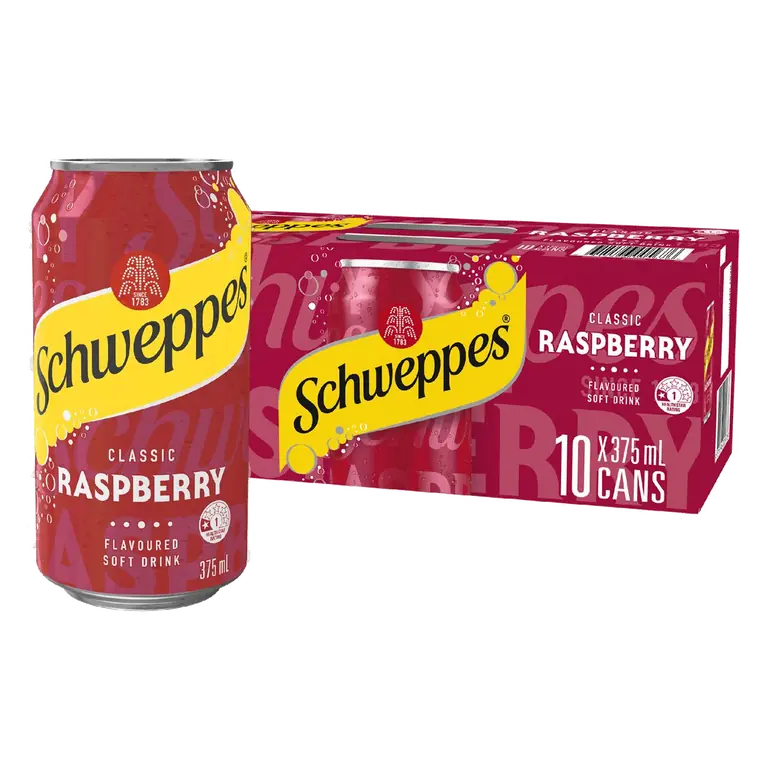 Traditional Raspberry Soft Drink Cans
