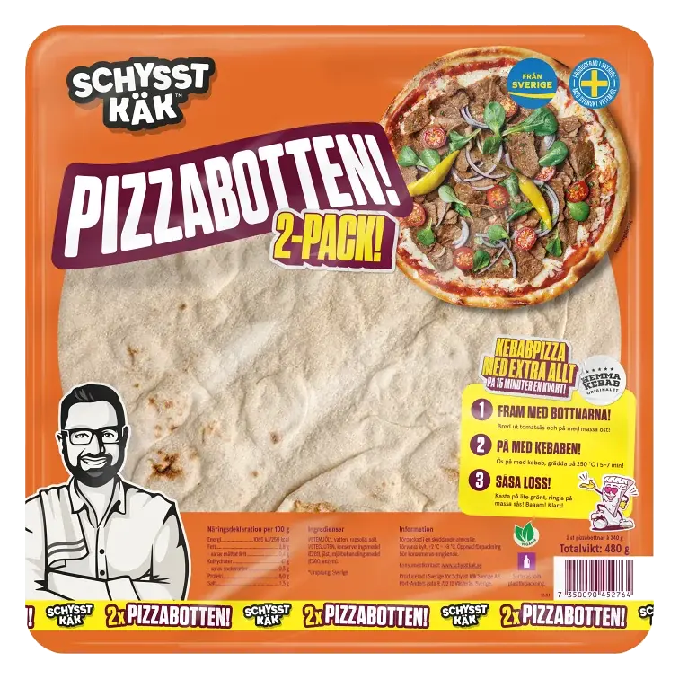 Pizzabottnar 2 st 480g
