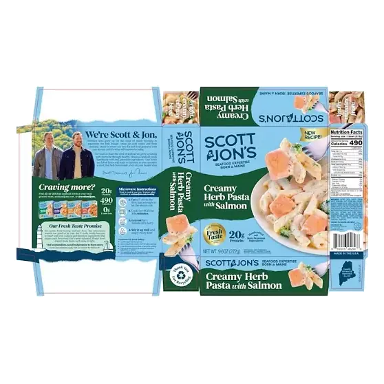 Creamy Herb Pasta with Salmon Bowl Frozen Meal