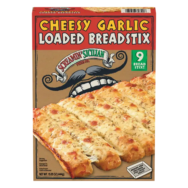 Screamin' Sicilian Cheesy Garlic Loaded Breadstix - 9 ct Frozen