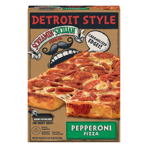 Screamin' Sicilian Detroit Style Pepperoni Pizza Frozen