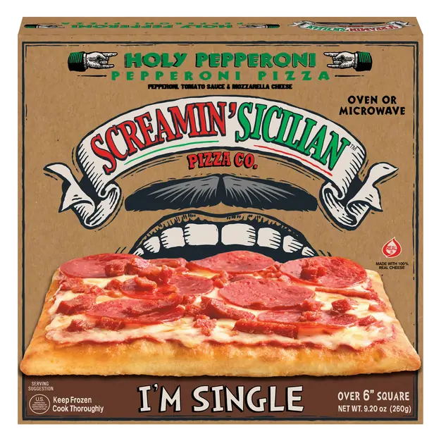 Screamin' Sicilian I'm Single Holy Pepperoni Pizza Frozen
