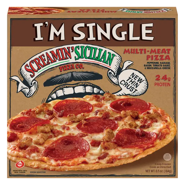 Screamin' Sicilian I'm Single Multi-Meat Pizza Frozen