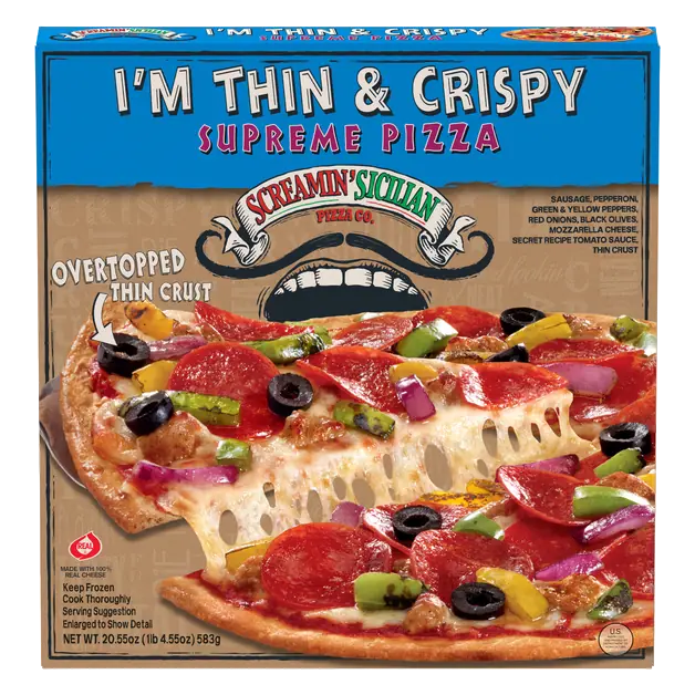 Screamin' Sicilian I'm Thin & Crispy Supreme Pizza Frozen