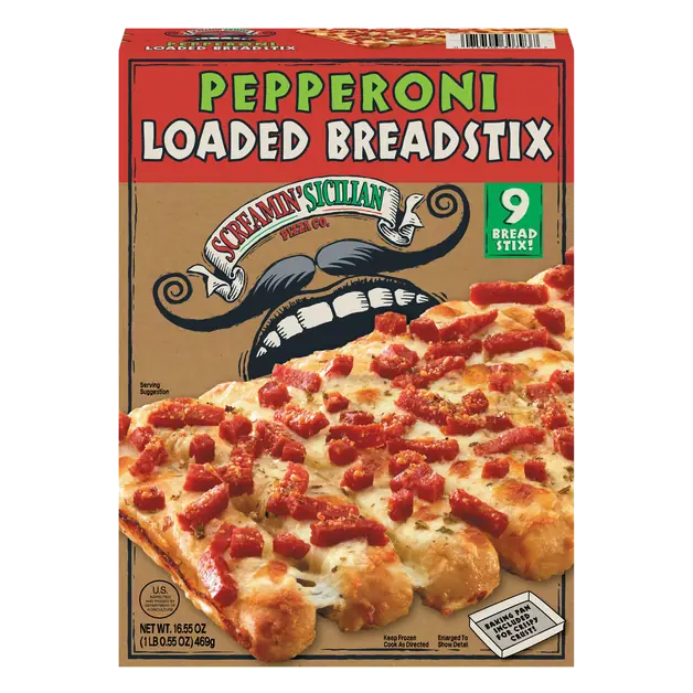 Screamin' Sicilian Pepperoni Loaded Breadstix - 9 ct Frozen