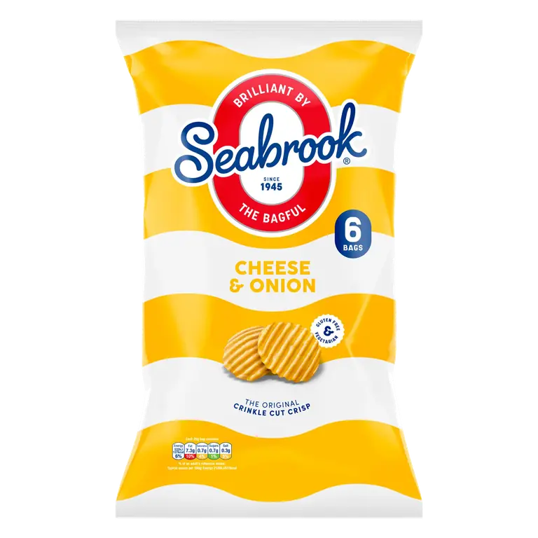 Seabrook Cheese & Onion Flavour The Original Crinkle Cut Crisp 6 x 25g