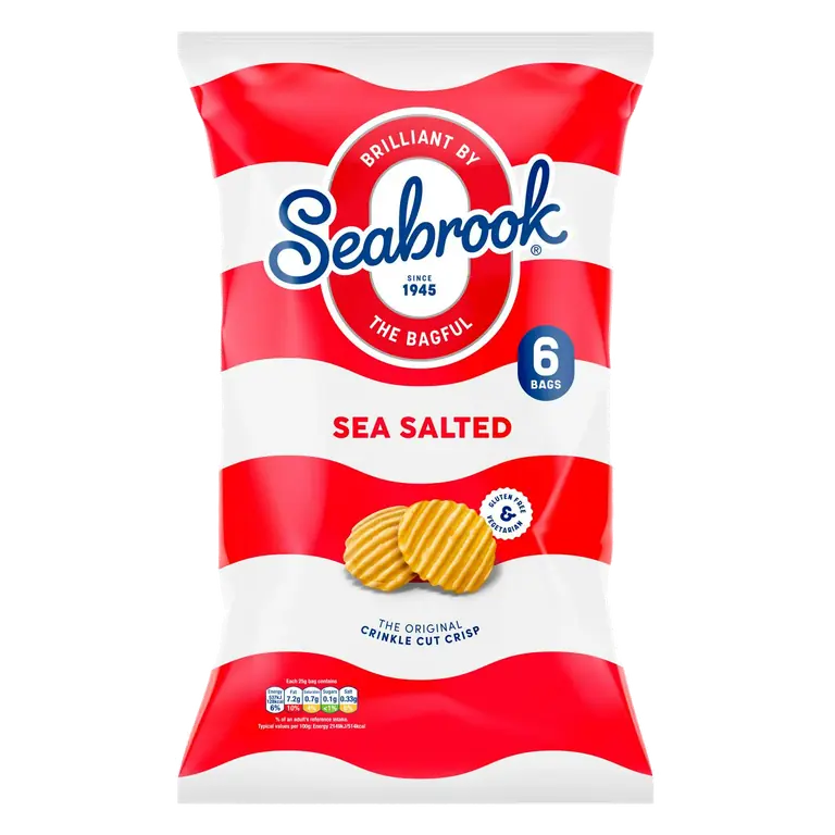 Crinkle Cut Crisps Sea Salted 6x25g