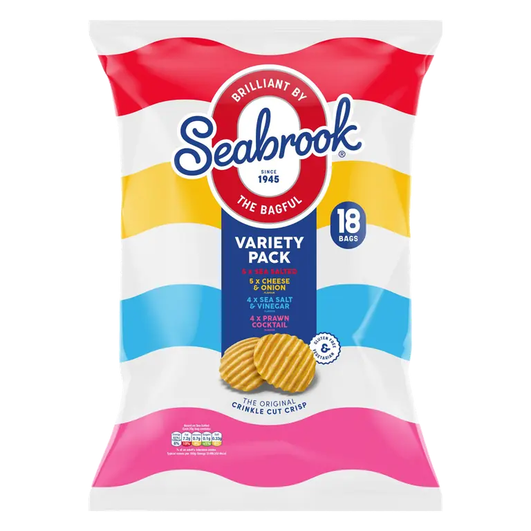 Seabrook The Original Crinkle Cut Crisp Variety Pack 18 x 25g