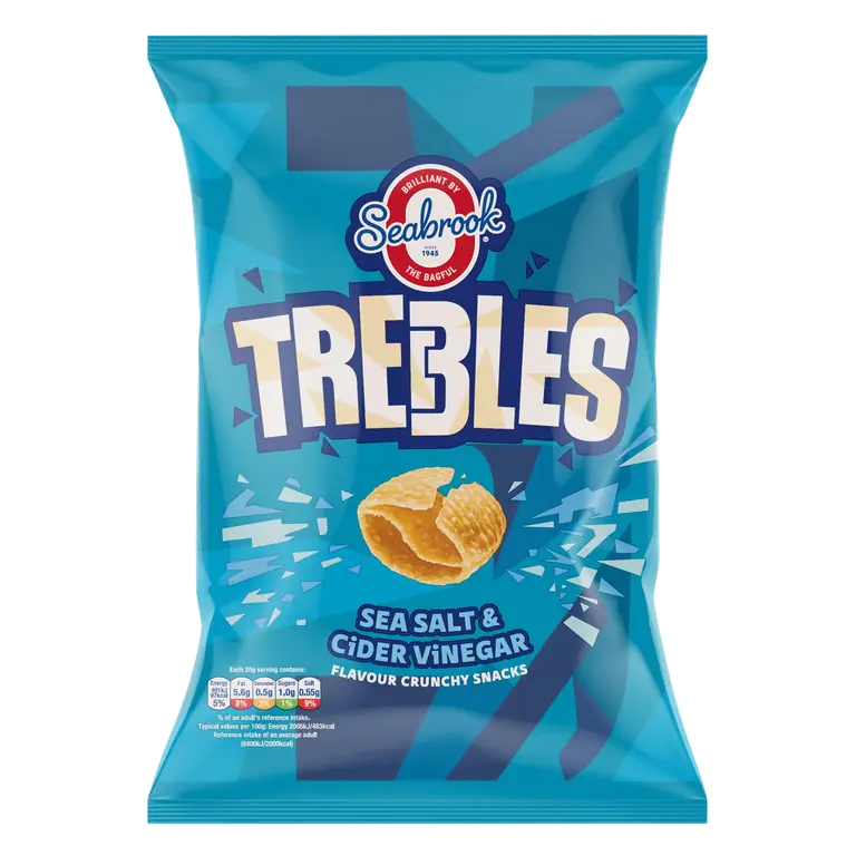 Seabrook Trebles Sea Salt & Cider Vinegar Flavour Crunchy Snacks 120g