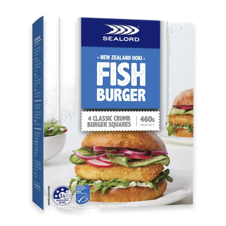 Frozen New Zealand Hoki Fish Burger