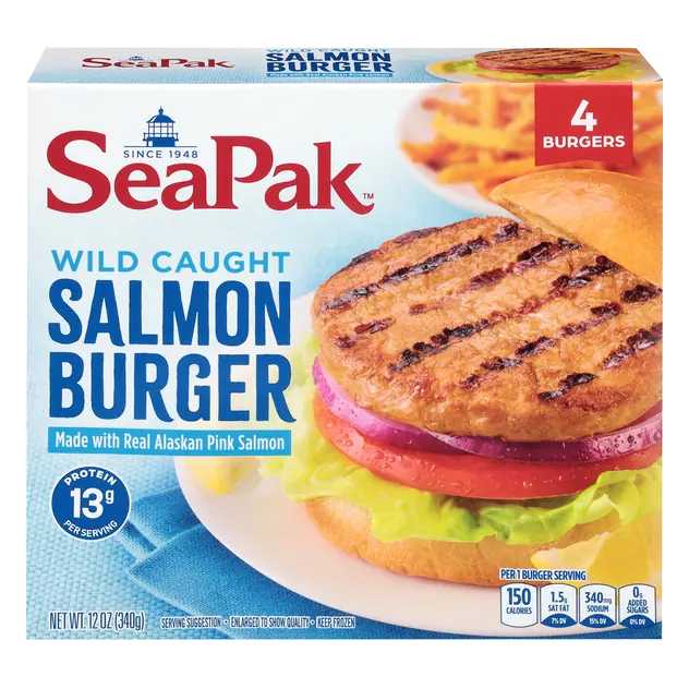 Wild Caught Alaskan Salmon Burgers - 4 ct Frozen