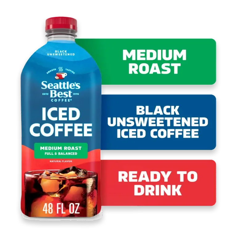 Iced Coffee Medium Roast Black Unsweetened Ready to Drink Coffee