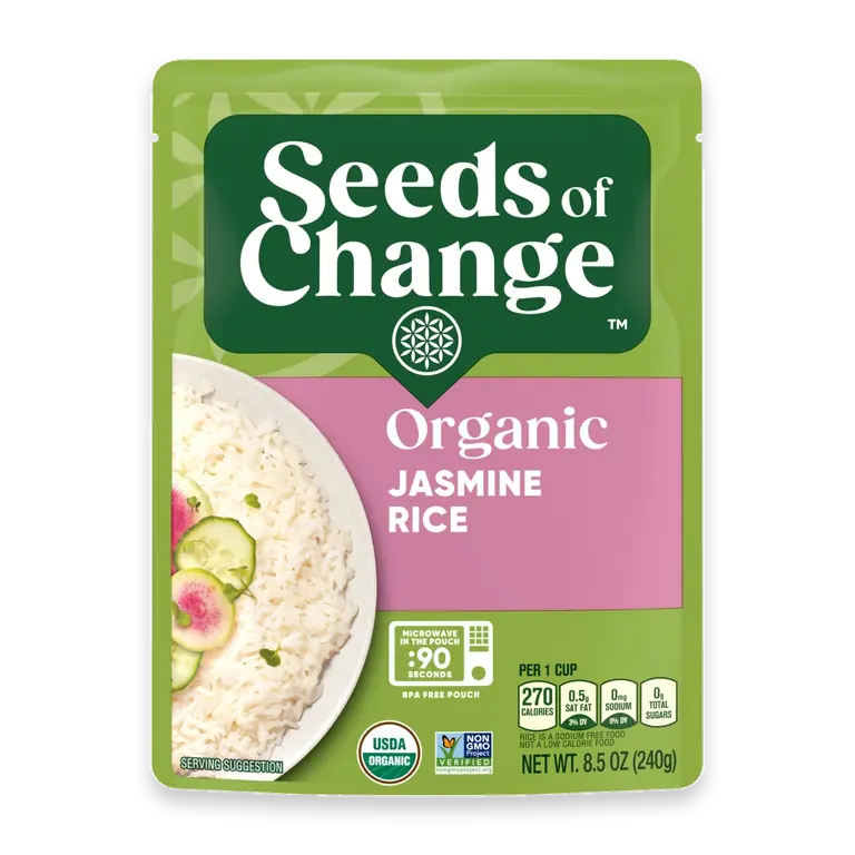 Organic Jasmine Rice, Organic Food, 8.5 oz Pouch