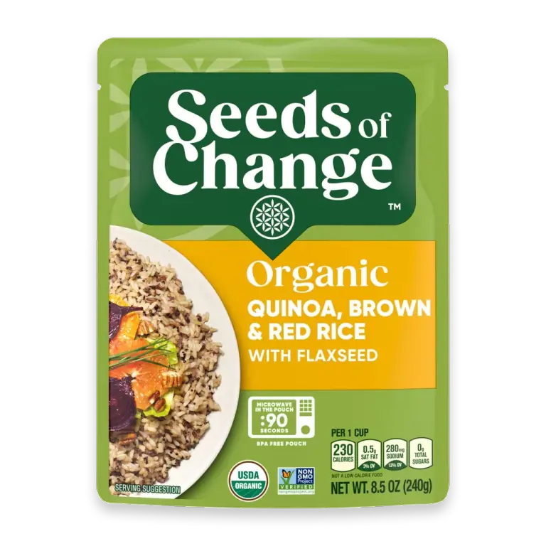 Organic Quinoa, Brown & Red Rice with Flaxseed, Organic Food, 8.5 oz Pouch