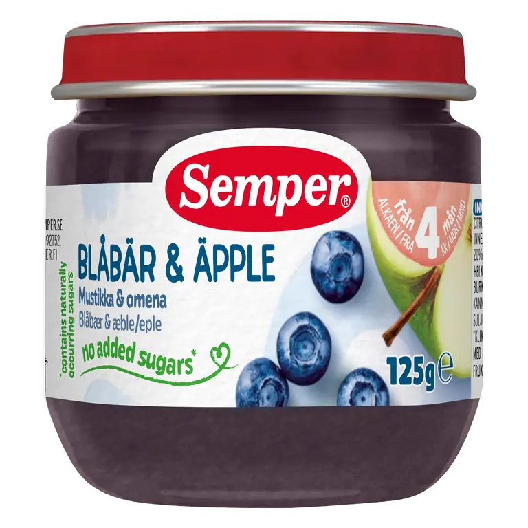 Blåbär & Äpple Puré
