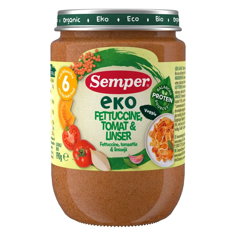 Fettuccine Tomat & Linser