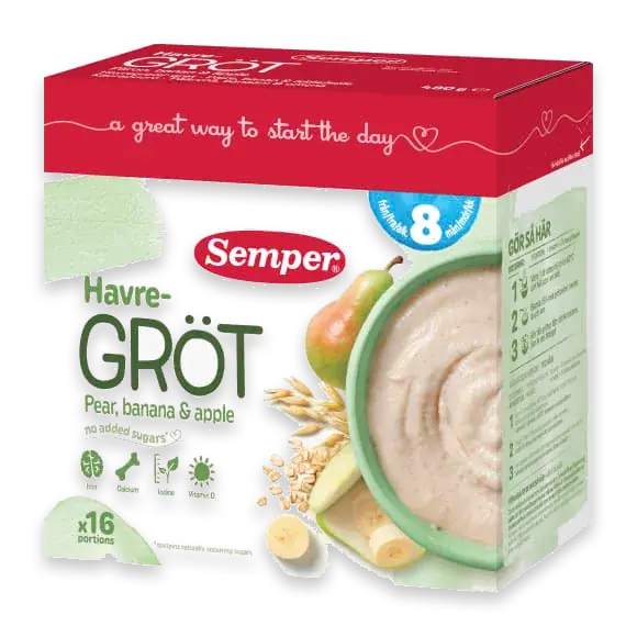 Havregröt Päron & Banan Från 8 Månader