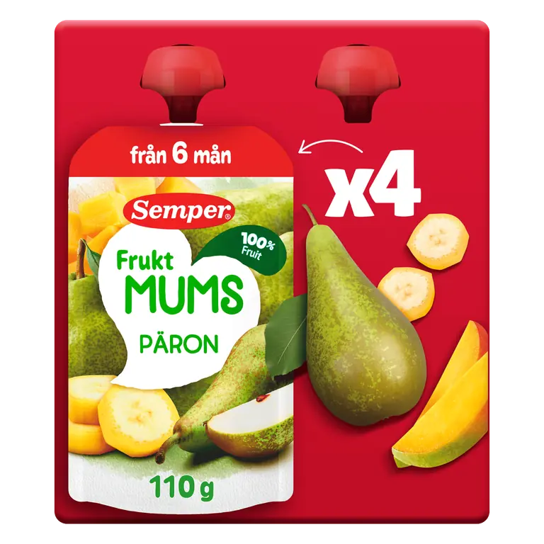Klämmis Fruktmums Päron 4-pack