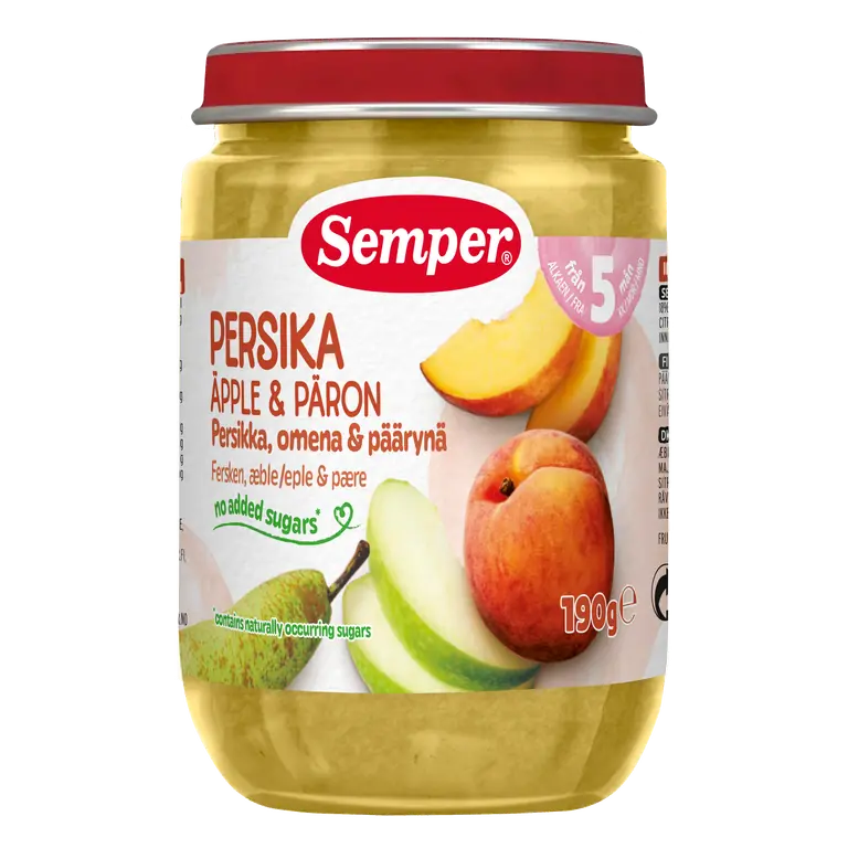 Persika Äpple Päron Puré
