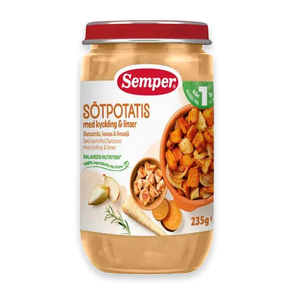 Sötpotatis Kyckling Linser Från 1 År