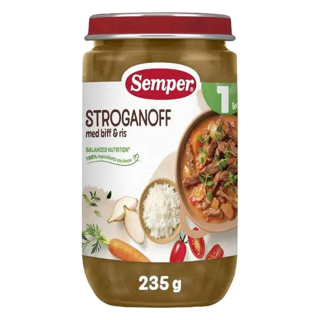 Stroganoff med Biff Och Ris
